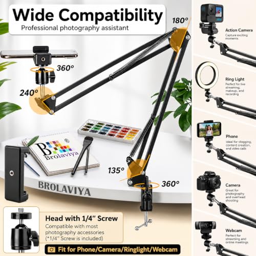 BROLAVIYA Overhead Video Mobile Stand, Black - Image 3