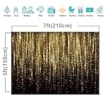 7X5FT Black and Gold Glitter Bokeh Dots Background Photography Flowing Flash Photo Backdrop Women Men Birthday Party Decorative Supplies Photo Studio Props Polyester - Image 5