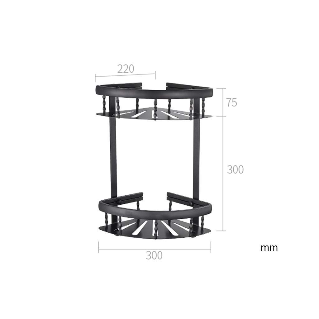 Estante esquinero para baño, Estante esquinero de 2 Niveles, Estante esquinero de Aluminio, Organizador de Ducha, montado en la Pared, Negro