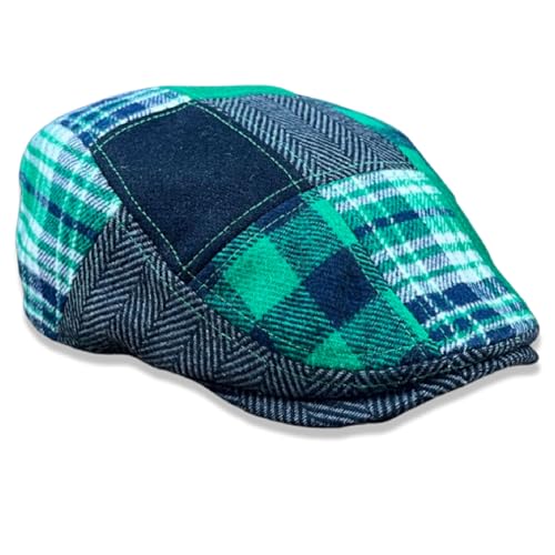 The Original Boston Scally Cap - Slainte Patchwork Edition - Single Panel Newsboy Cap for Men - Patchwork - XL