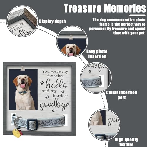 Sporgo Holz Bilderrahmen mit Foto: Hund und Katze Gedenk Fotorahmen, Andenken An Verstorbenen Hund, ErinnerungBilderrahmen, Holz Bilderrahmen für Hunde oder Katzenbesitzer (9 x 9 Zoll)