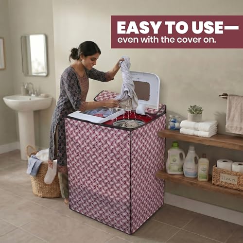 Image of DREAM CARE Waterproof & Dustproof Washing Machine Cover Top Load & Semi Automatic Suitable for 7 kg, 7.2 kg, 7.5 kg (83 x 95 x 51 cms)