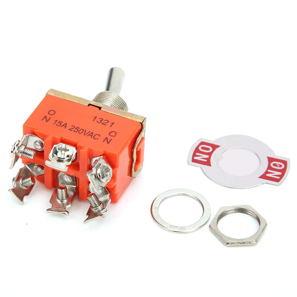 Przełącznik, 10 SZTUK E-TEN1321 Przełącznik dźwigniowy 6 Pin ON-ON 2-pozycyjny przełącznik dźwigniowy AC 250V 15A, 12Pdt