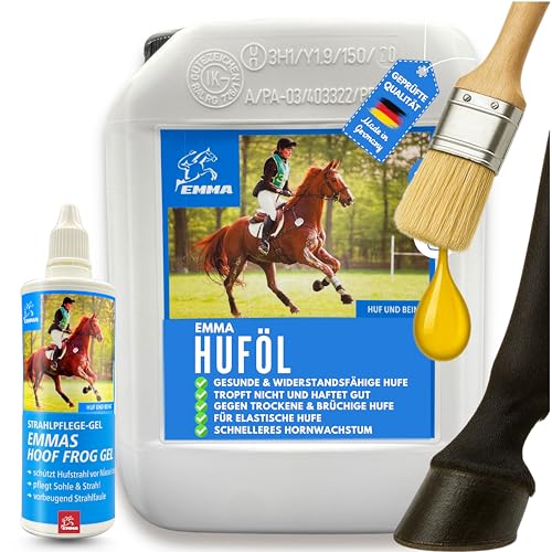 Huföl Pferd Kanister & Strahlpflege Pferd 2,5L 120ml Huffett Pony I Hufpflege für Pferde Hufe & Strahl für trockene Hufe I Huffestiger Pferd I Hufsalbe I Huf Öl Strahlfäule Pferd Mittel Hufwachstum