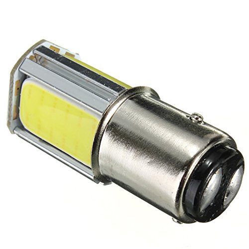 Geuxe 2 x 1157 BAY15D COB LED Car Parking Light Brake Light Flashing Tail Light DC 12V White, 066507