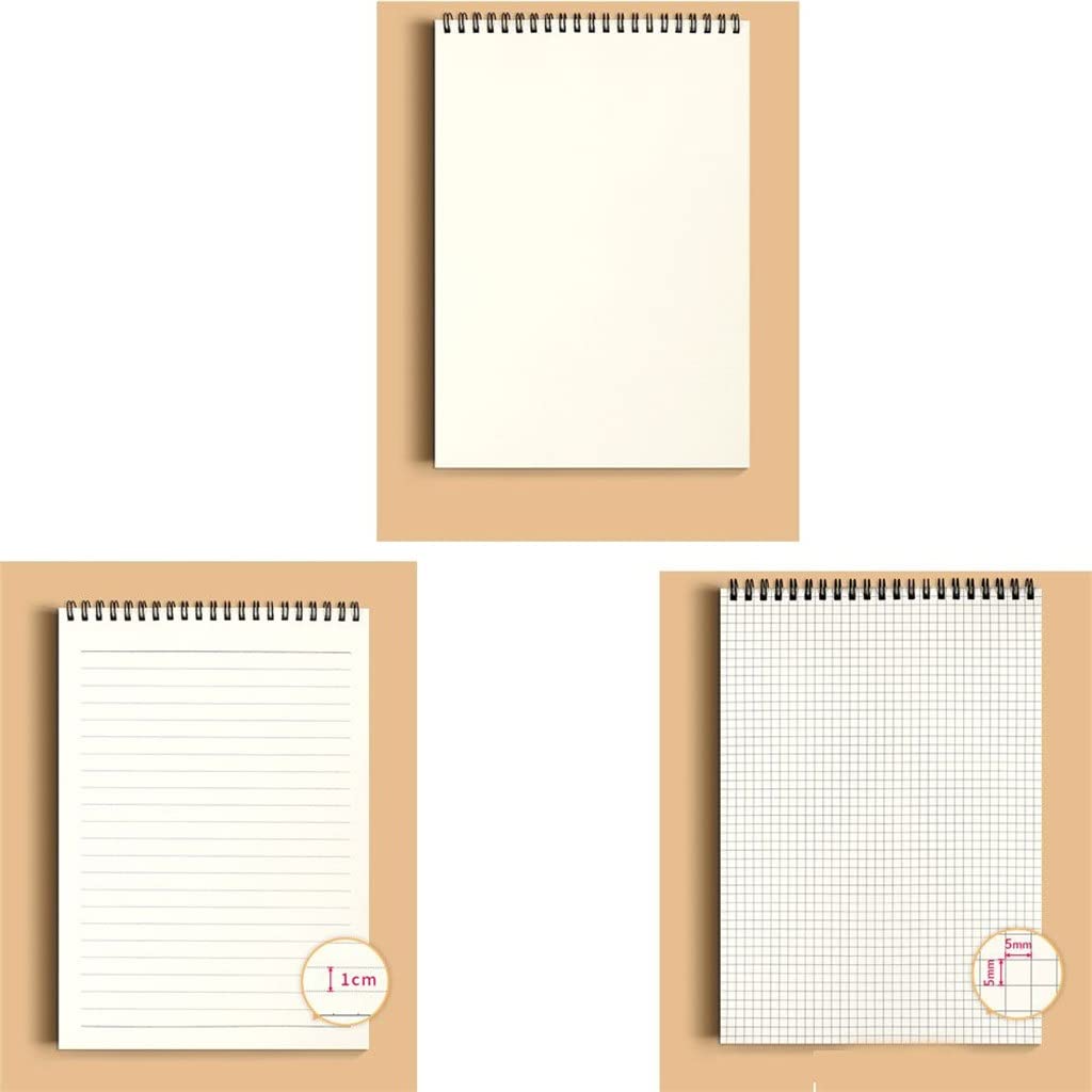 Quaderno a spirale, formato A5, con rilegatura a quadretti, diario interno, quaderno per schizzi, per cancelleria da ufficio (B)