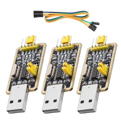 QIQIAZI UART-TTL USB Adaptateur avec convertisseur CH340G, 3,3 V/5 V UART-TTL USB Adaptateur avec câble cavalier compatible avec Arduino(3PCS)