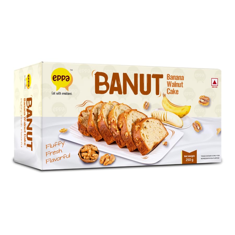 Eppa BANUT Banana Walnut Cake, Fluffy and Fresh Tea Time Cake, with fresh Banana and Walnut, 250 g-image-6