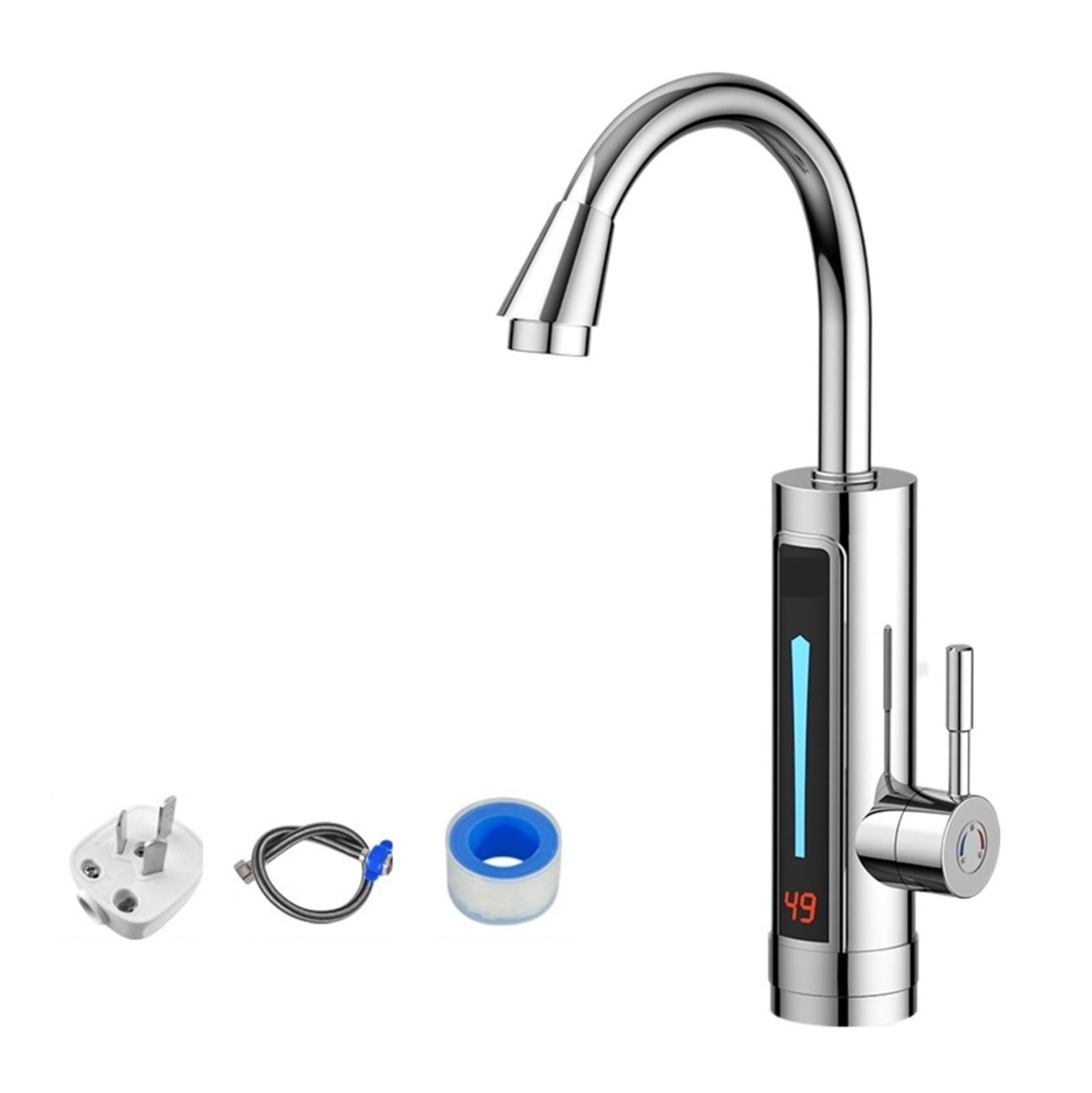 LNHHG Stainless Steel Electric Water Heater Temperature,Display Kitchen Tankless Instant Hot Water Faucet,instant Hot Water Faucet(A)