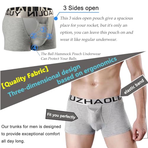 Mens Functional Boxers Briefs Separate Underwear Enhancing Pouch Trunks Short Leg Boxers2