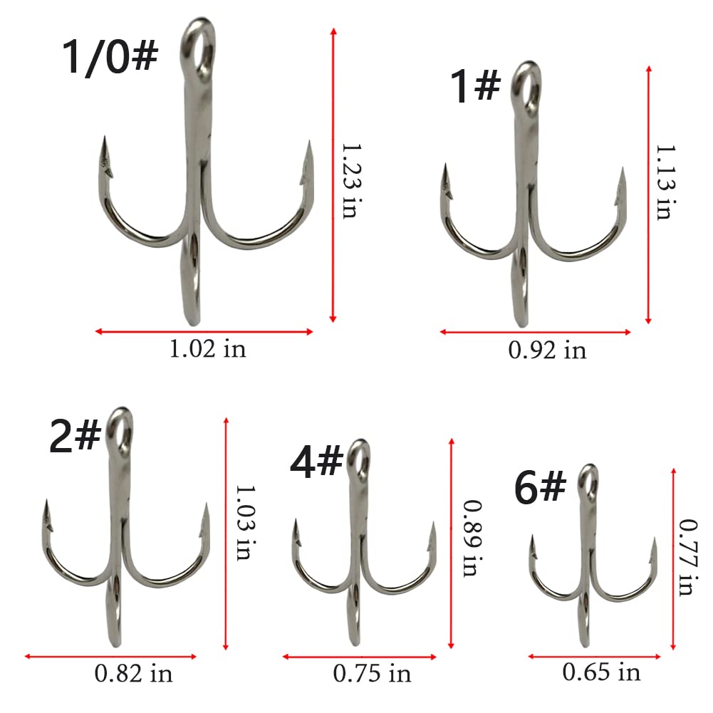 Drasry Set di ami da pesca per acqua dolce e salata, dimensioni da 1/0 a 16, in acciaio ad alto tenore di carbonio, diversi ami da pesca, 50 pezzi/scatola