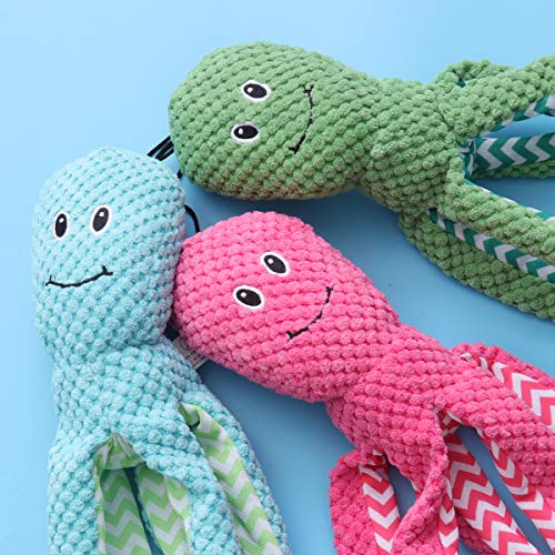 POPETPOP 3 peças de brinquedo de corda para cães com barulho de pelúcia, pernas longas interativas p