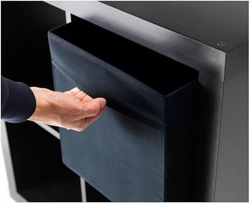 Drona Fabric Storage Box Insert - Black - 33x38x33cm - Foldable and Durable Cube Organizer for Shelves, Closets, and Home Storage, pack of 4 - Image 3