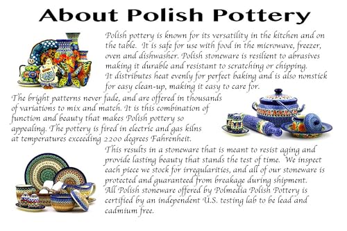 Taza artesanal polaca Polish Pottery 8 oz con patrón Pasadena Delight miniatura 7