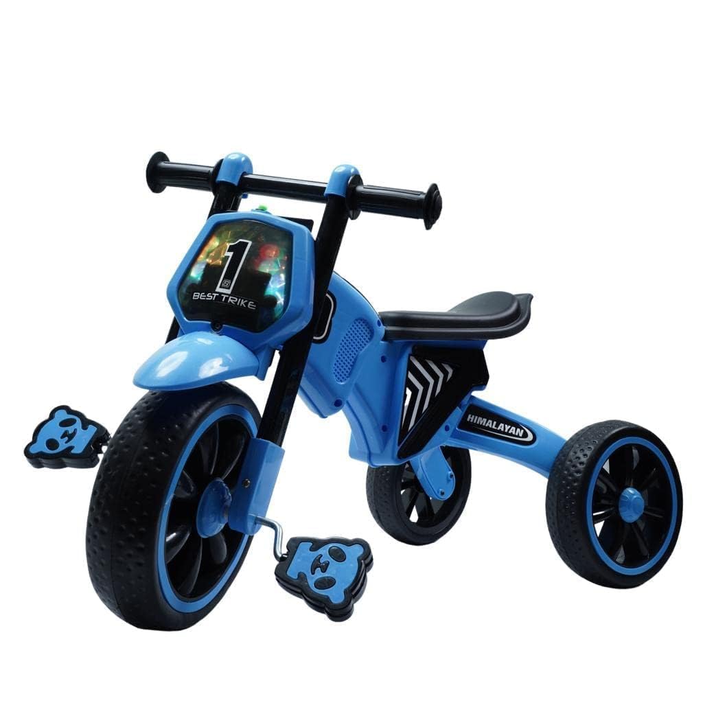 JoyRide Himalayan 1 Best Trike Baby Tricycle with Headlight, Music,Eva Wheels & Curved Seat, for 12 Months to 48 Months Boys/Girls/Carrying Capacity Upto 30kgs Blue-image-23