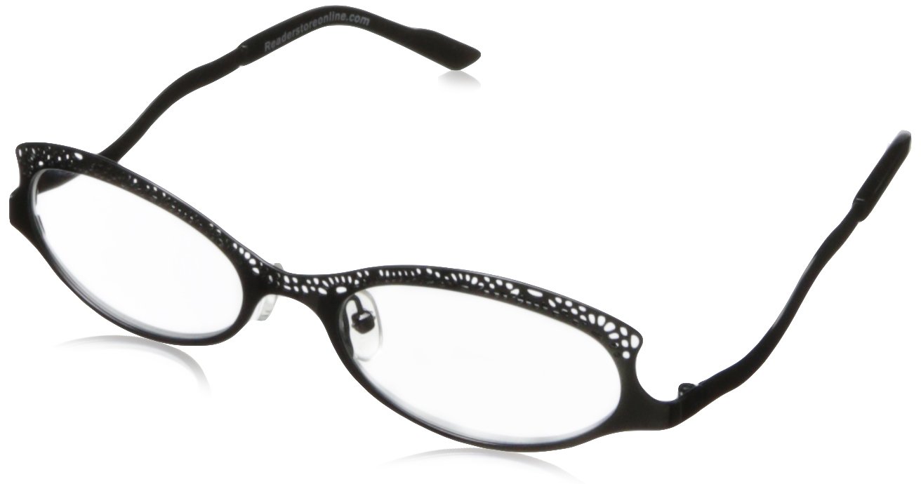 Matte Black Lace -250 Rectangular Reading Glasses