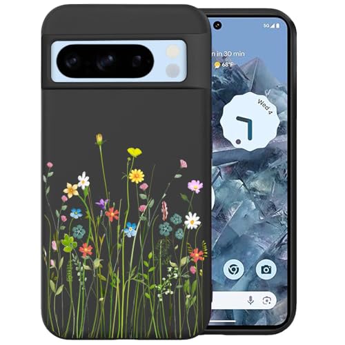Unov Case for Pixel 8 Pro, Black, Floral Bouquet - image 1