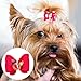 PET SHOW Mixed Styles Pet Cat Puppy Topknot Small Dog Hair Bows with Rubber Bands Grooming Accessories Rosepink Pack of 20