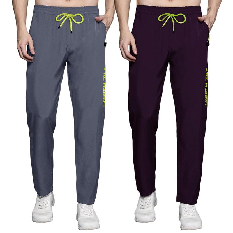 Image of Pinkmint Track Pant for Men ll Soild Track Pant ll Stretchable Regular Fit ll Yoga Wear ll Active wear (Pack of 2)