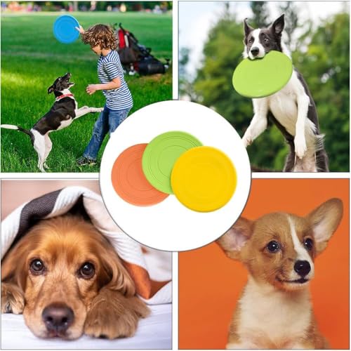 SHSHbuy Hundefrisbee 7 Stück Hunde Frisbees,Hund Scheibe,Gummi Fliegende Scheibe,Frisbee Hund für Hundetraining,Werfen Fangen Spielen Hundespielzeug 18CM