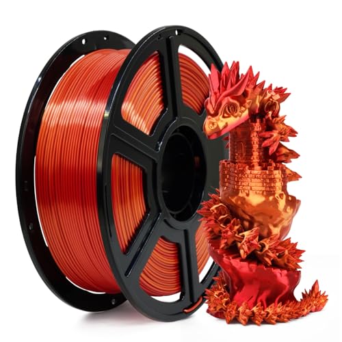 Image of FLASHFORGE Silk PLA Gradient Gold to Red Filament, Silk Multicolored Color Change 3D Printing Filament, Gold Red Shiny Fast Color-Changing Each 8M Gradually, Silky Texture & Ultra-High Glossiness