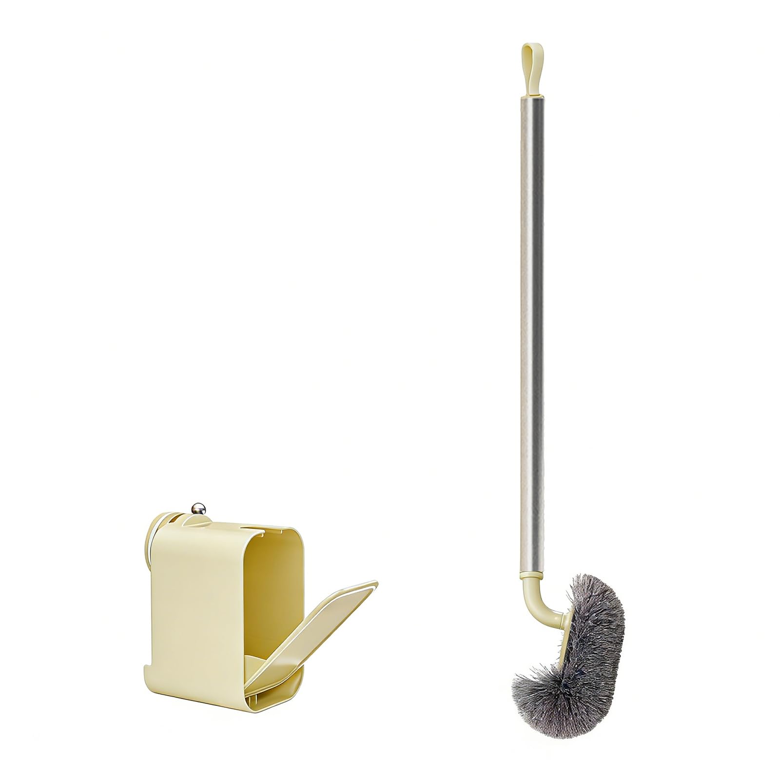 Toilet Cleaning Brush with Ergonomic Handle & Automatic Cover Holder Contemporary Toilet Brush for Home Angled
