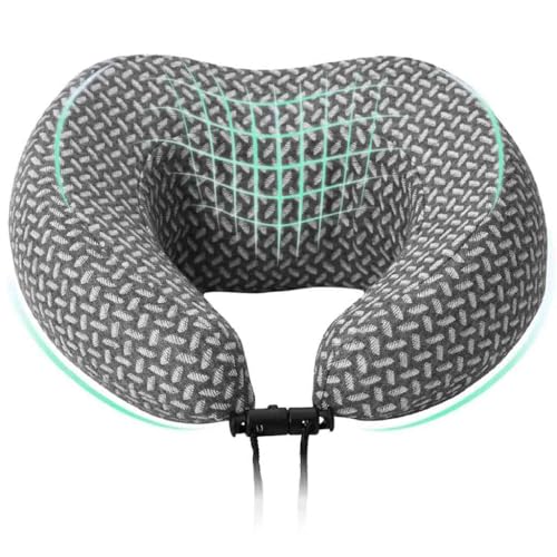 Coussin de voyage pour le cou gris idéal pour dormir en avion et train