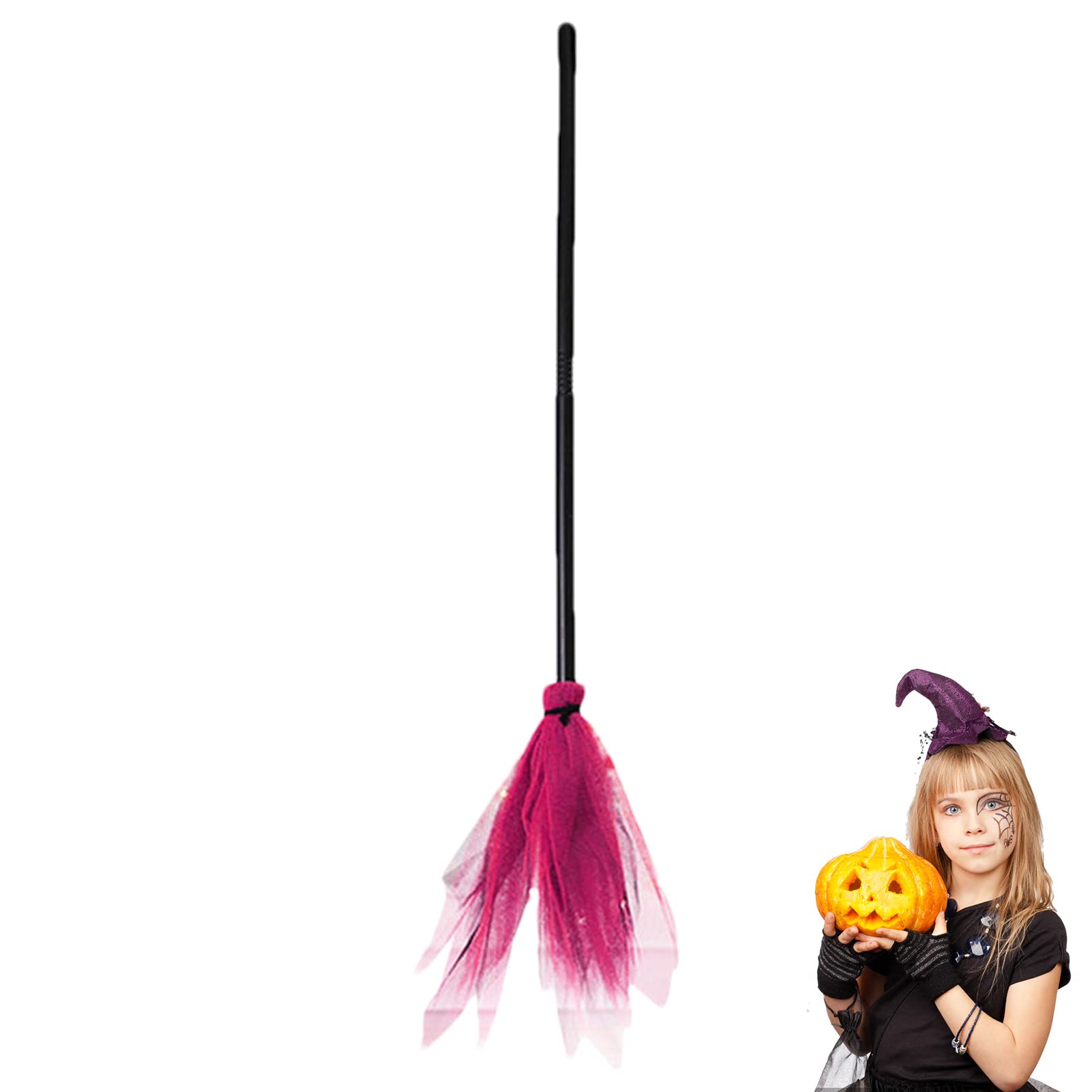 Halloween Hexenbesen – Lila-oranger Flugbesen Für Kostüme, Party-Deko & Cosplay