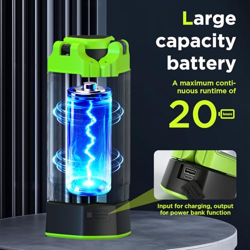 STEELITE Camping Emergency Light 2700 Lumens 12000mAh with Adjustable Tripod Stand, IP65 Waterproof Cordless Work Light, Magnetic Base, Telescopic, for Camping Outdoor Work Garage, Green - Image 6