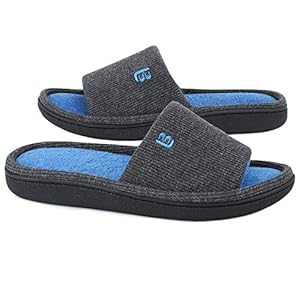 Damen Sommer Hausschuhe Waffel Offene Zehen Slip-On Memory Foam Flach