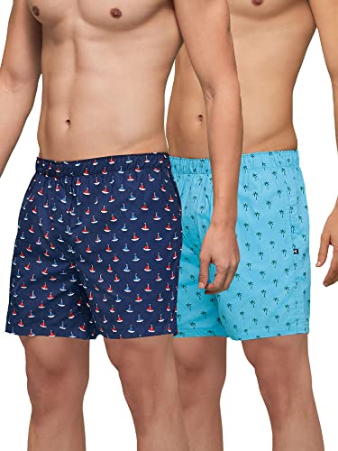 Image of XYXX Men's Remix Regular Fit Cotton Printed Boxer with Dual Pocket & No Marks Waistband (Pack of 2)