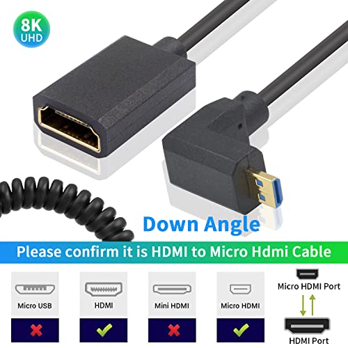 Duttek 8K 90 Degree Micro HDMI Entender Coiled Cable - Image 2
