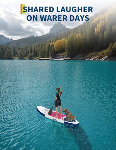 Inflatable Stand Up Paddle Board, 10'6" Inflatable Paddle Boards with Premium Accessories, Non-Slip EVA Deck, Ultra-Light Carry Bag Pump, Meander SUP for Youth & Adults
