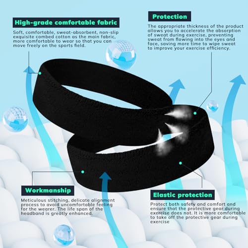 Image of Sweatbands Sports Headband for Men & Women - Terry Cloth Moisture-Wicking Sports Towel Headband for Tennis, Basketball, Running, Gym, and Fitness Working Out