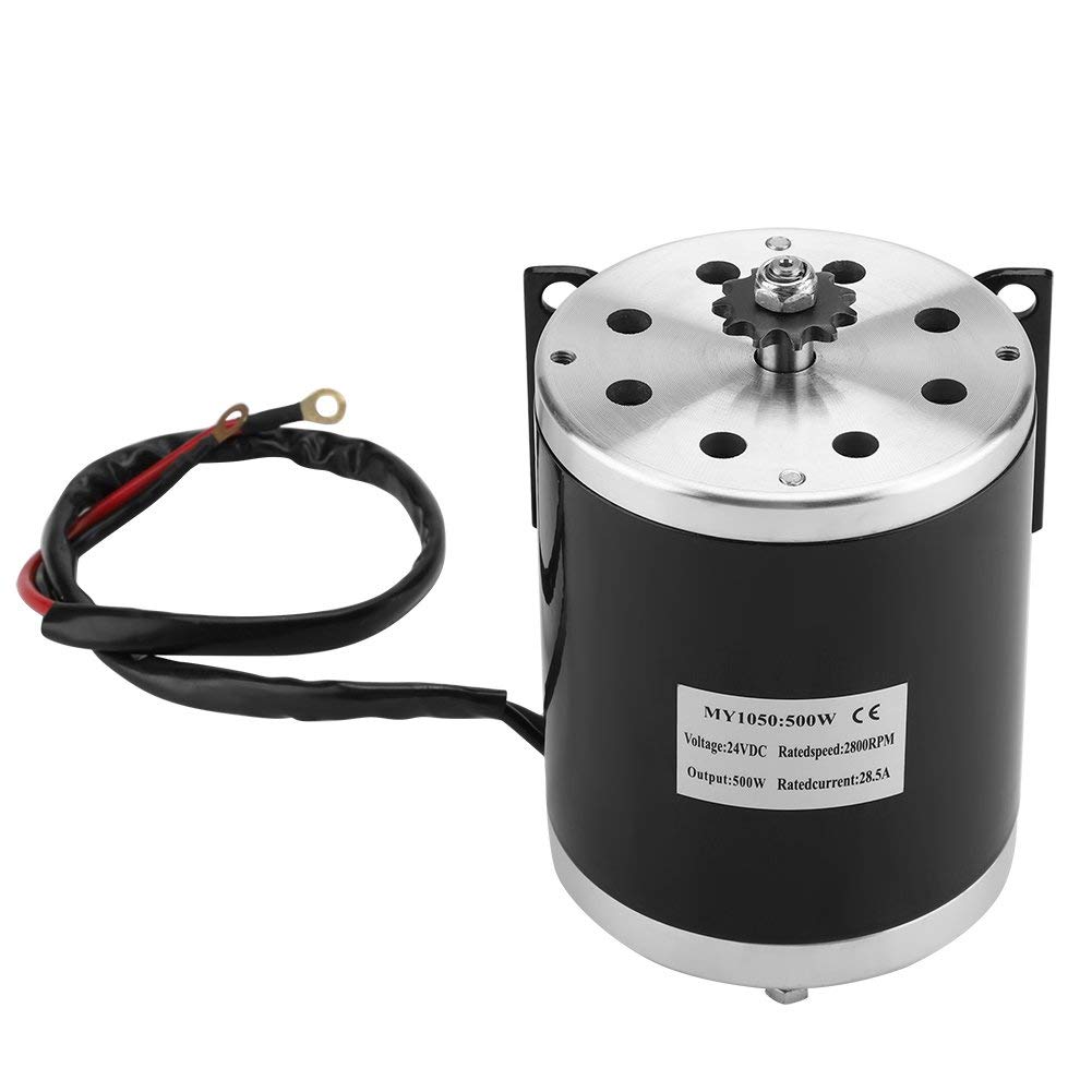 Motore DC a Magneti Permanenti 500W 24V, Motoriduttore Elettrico Reversibile Silenzioso con Staffa per Generatore Fai-da-Te Alta Velocità