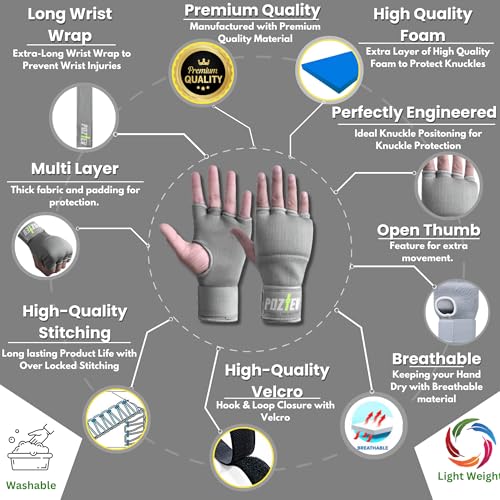 image for POZTEV Boxing Hand Wraps for Men & Women - Boxing Quick Wraps Inner Gl