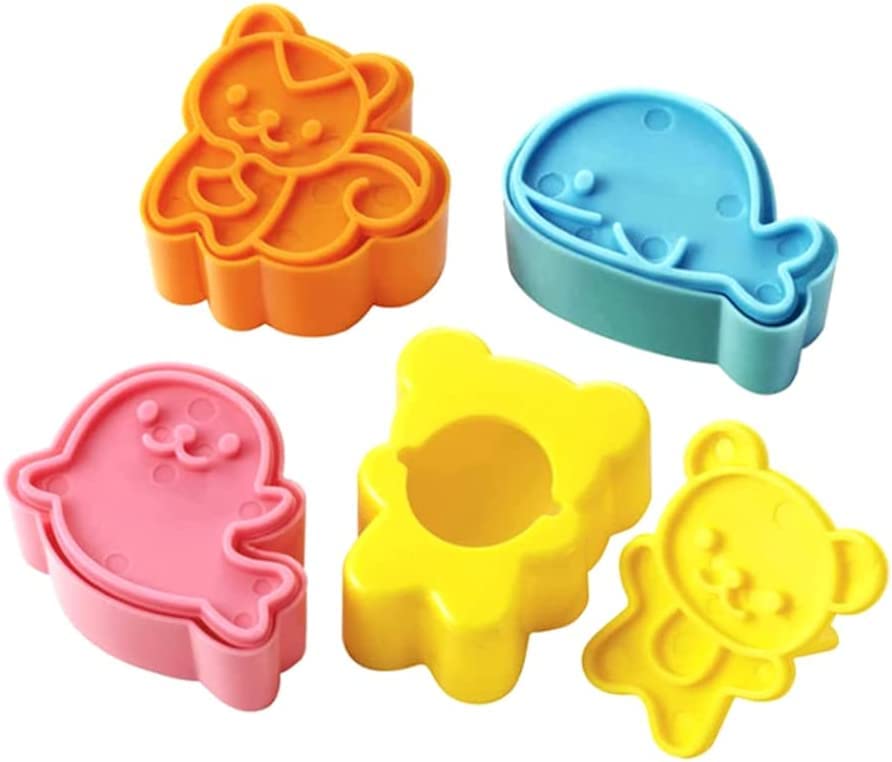 V2COM Sandwich Cutters, Cookie Cutters Mini Cartoon Bear Dolphin Sea Dog Bread Cutter Sandwich Cutters and Sealer for Kids 4 PCS Sandwich Cutters, Cookie Cutters, Dolphin Cookie Cutter, Sea Dog