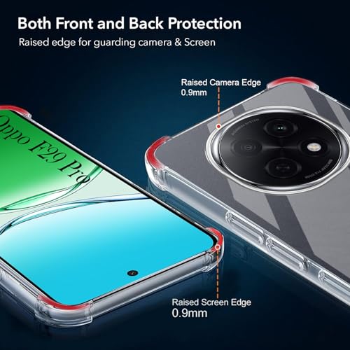 Image of Jkobi Shockproof Crystal-Clear Back Cover for Oppo F29 Pro (Anti Yellow Case | Drop & Camera Protection | Hard Polycarbonate)