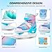 LEVYTEMP Adjustable Ice Skates for Kids Girls Boys - Gradient Blue Rainbow Youth Ice Skating Shoes - Sizes Medium Ages 5-12 - Ice Skates for Outdoor and Rink