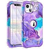 Hocase for iPhone 13 Case, with 2pcs Screen Protectors and 1pc Camera Protector, Shockproof Heavy Du