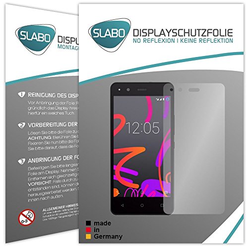 Slabo 2 x Protector de Pantalla BQ Aquaris M4.5 lámina Protectora de Pantalla No Reflexion   No Reflexiones Mate suprime Reflejos Made IN Germany