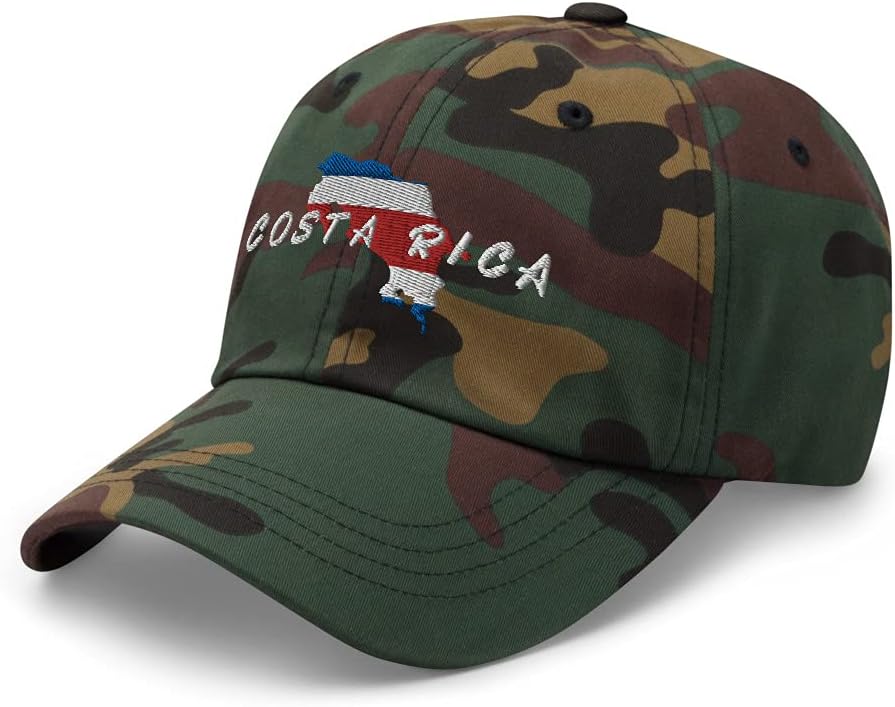 Costa Rican Flag of Costa Rica (Embroidered) Adjustable Dad Hat