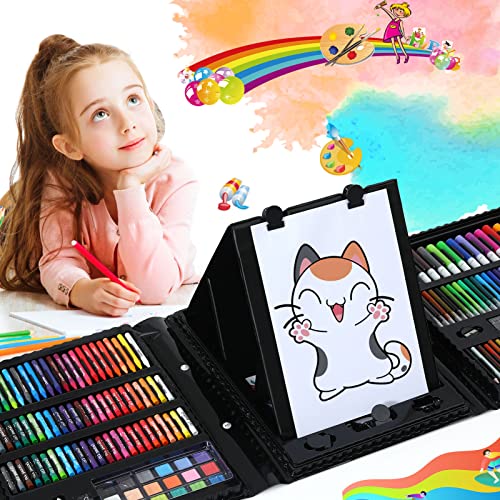276 Pcs Art Supplies Drawing Art Kit For Kids Adults Set With Double Sided Trifold Easel Box With Oil Pastels, Crayons, Colored Pencils, Paint Brush, Watercolor Cakes Ect. Gift For Girls Boys Artist #TOP1