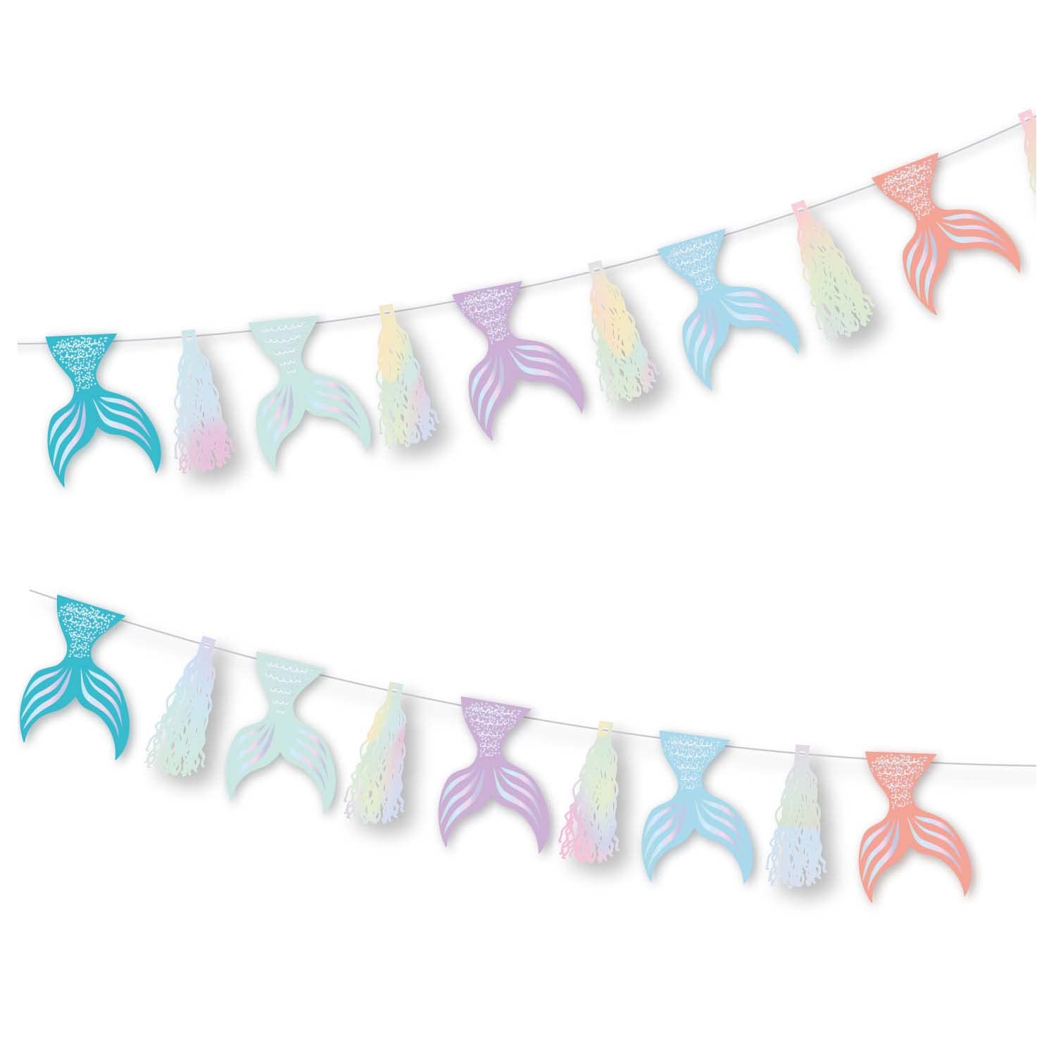 Amscan 9914394 - Mermaid Tales Pastel Tassel Banner Garland Decoration - 2.1m