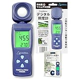 FieldNew デジタル照度計 ルクスメーター 200,000Lux 180度回転センサー 日本語説明書 動画解説 照度&温度 植物育成ライト 室内照明 撮影