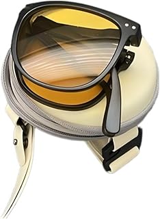 Unisex Folding Sunglasses - Designer UV400 Eyewear Retro Style with Compact Case