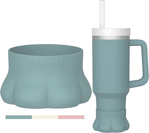 Akisola - Funda para botas de pata de gato, cubierta inferior de silicona para botella de agua, adecuada para Hydro Flask de 40 onzas, Simple Modern