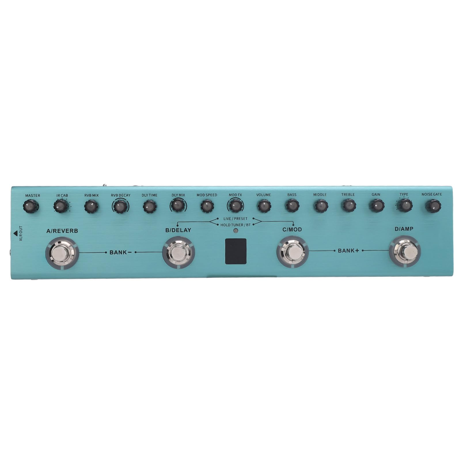 Digitaler Gitarren-Multieffekt-Pedalprozessor mit 36 ​​editierbaren Voreinstellungen, 3-Band-Equalizer, 8 IR-CAB-Steckplätze für Smartphone-Aufnahmen, Kabellose Verbindung