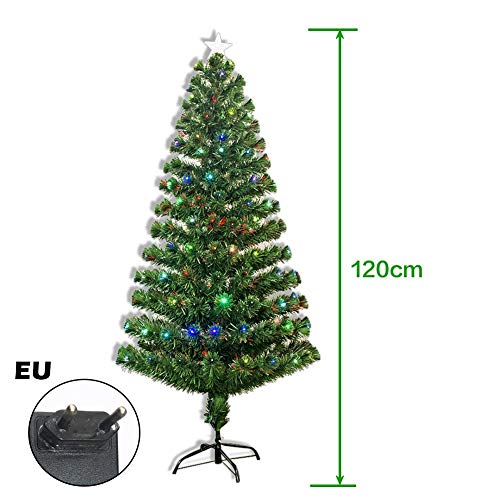 Oshide Lámpara de Fibra óptica de Colores Verde Árbol de Navidad Hierro Festival Decoración Stand Inicio