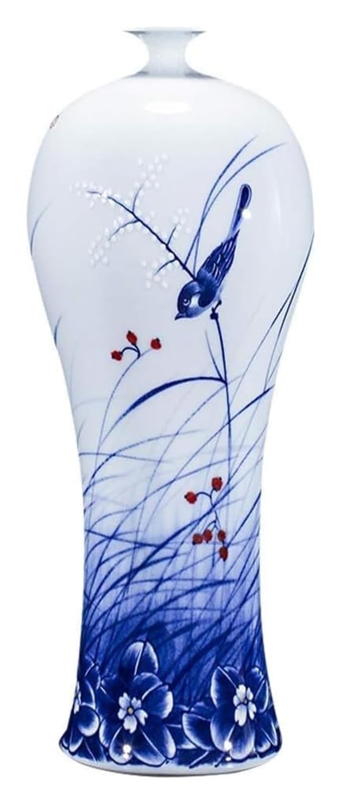 Bzgpmfud One Color Vase Desktop Decoration Ceramic Classical Flowers And Birds High-Grade For Art Household Wedding Living Room Bedroom